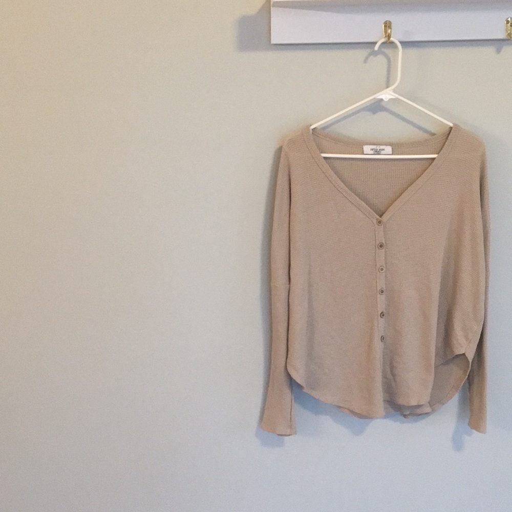 Waffle knit flowy cardigan